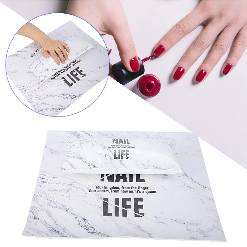 Nail Art Hand Set Hand Arm Rest Holder Cushion Washable Manicure Table Mat Marble