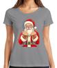 Naughty Santa Claus Middle Finger Sarcastic Funny Gift Ladies TShirt