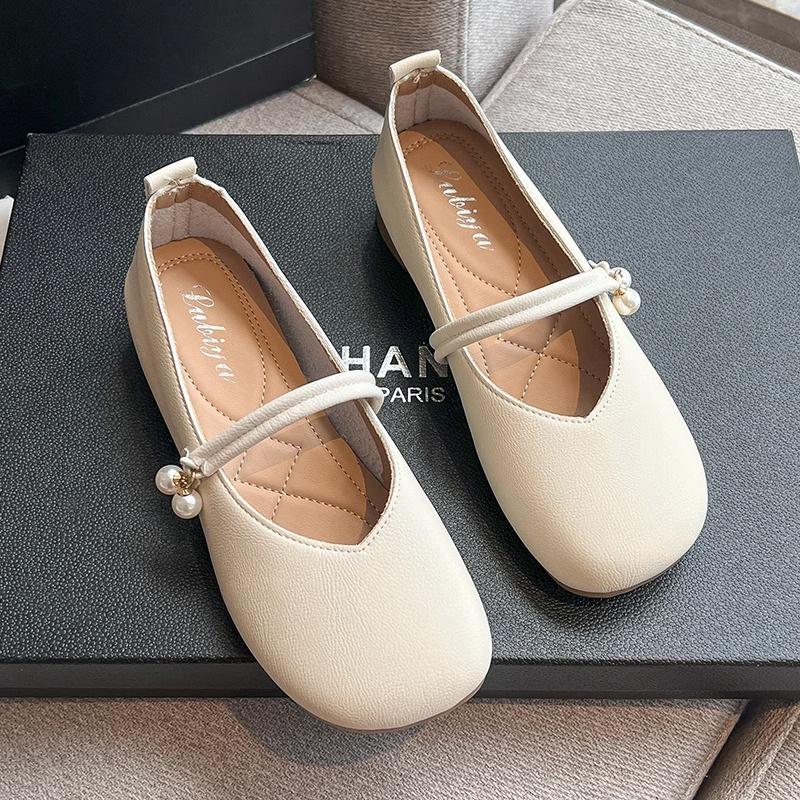 Мэри Джейн туфли на мягкой подошве ленивые маленькие кожаные туфли на плоской подошве модные повседневные женские туфли жемчуг 35 3515₽
