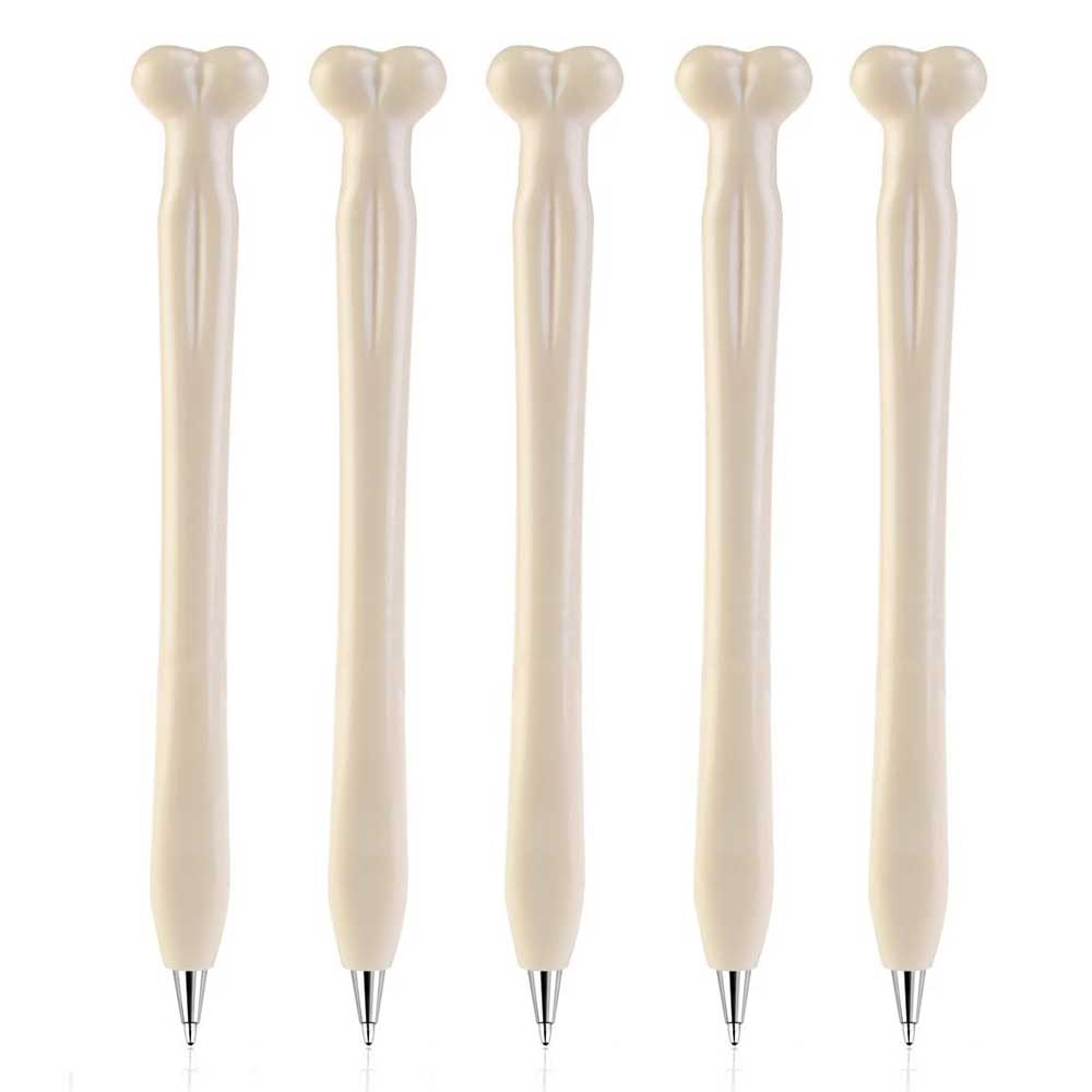 5-10pcs Bone Ballpoint Pen Creative Novelty Pens Black Ink for Halloween Artist  Nurse School Office Party