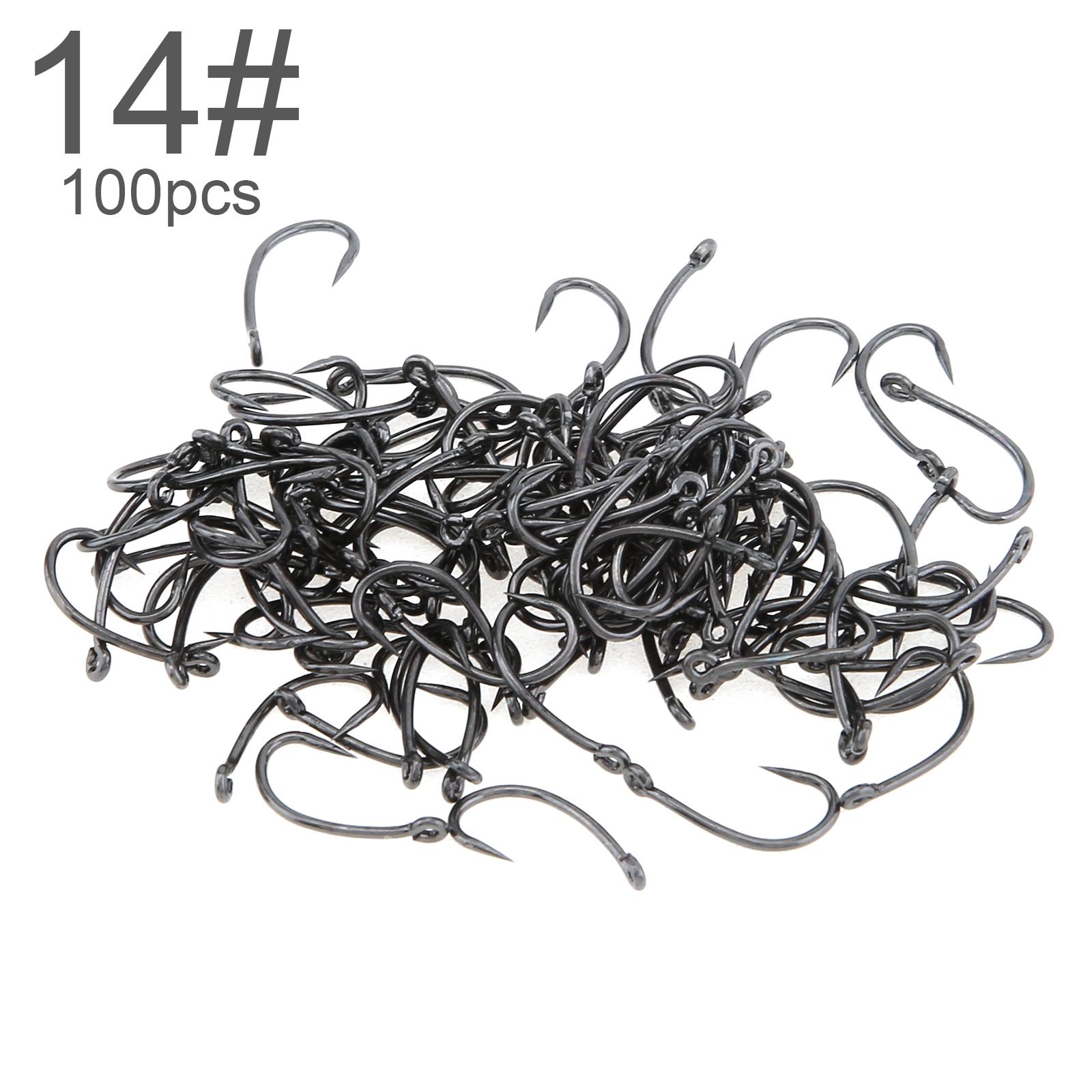 

100 шт. Крючки рыболовные из высокоуглеродистой стали с круглым загибом цевья, без бородок, 4-14# для ловли карпа нахлыстом, снасти для пресной воды Line 14.0