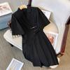 Plus Size Damen Plissee Kleid Premium Feeling Kleid Sommer