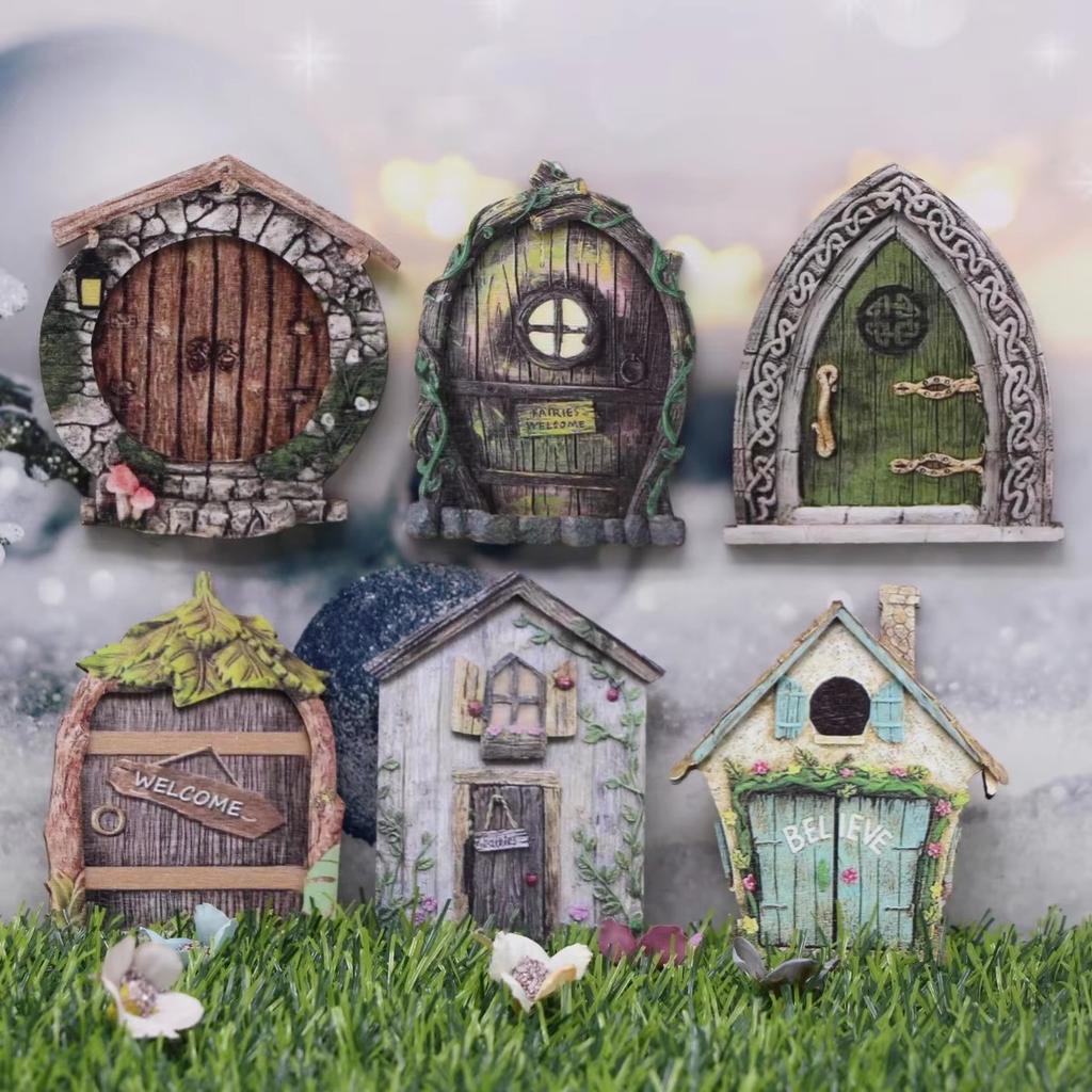 Mini Fairy Door Corrosion Resistant Moisture-Proof Micro Decor Fairy Tale Learning Toy Kit For Kids For 112 Dollhouse
