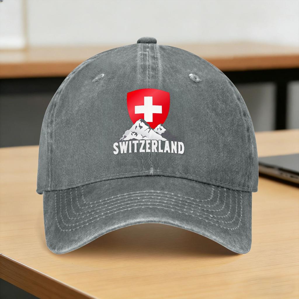 Switzerland Home To Helvetia Mountains Swiss Casual Baseball Cap For FeUnisex Unisex Summer Hiking Fishing Trucker Hat High Quality