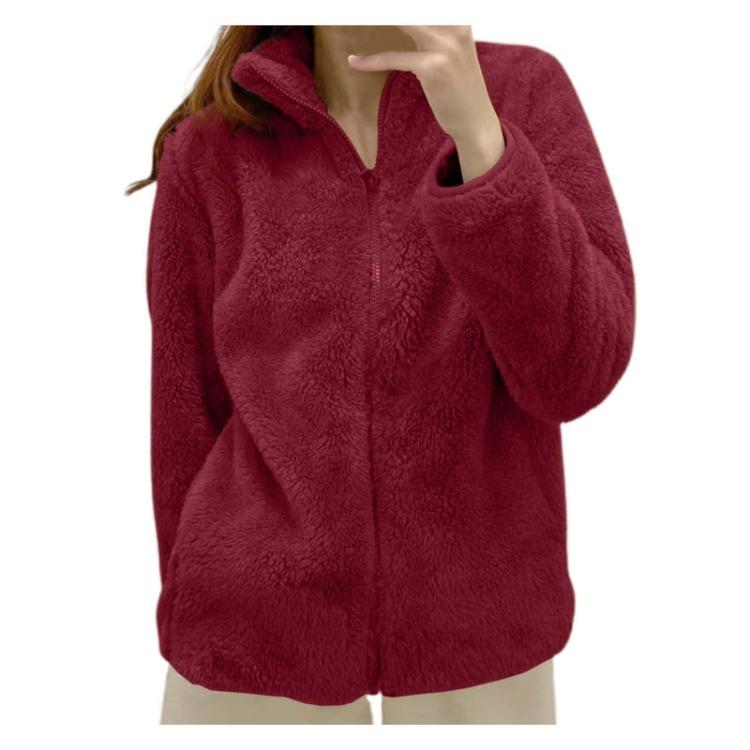 Giacca da Donna Leggera Taglie Forti con Zip in Pile Capospalla Inverno Autunno