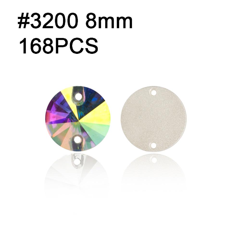 Yanruo AB Color Sew on Glass Crystal Sewing  Rhinestone Crystal Flat Back Rhinestone for Dresses