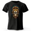 Fashionable South American Tribal Printed Pure Cotton Short Sleeved Shirt with Multiple Color Options for Men's Casual T-shirt