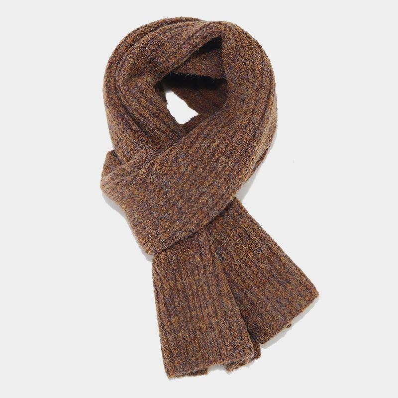 New two-color striped thickened hat, scarf set, autumn and winter outdoor cold-proof knitted hat two-piece set