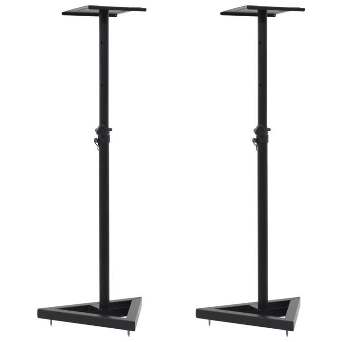 VidaXL Studio Monitor Speaker Stands 2 Pcs Black Steel
