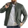 Men's Solid Color Baseball Jacket Versatile Trendy Jacket Casual Sports Stand Collar Coat