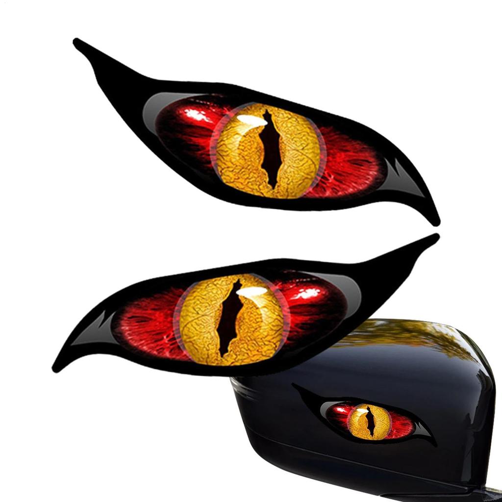 Naklejka na oko samochodu, straszna naklejka odblaskowa na oko, nakładka na lusterko z 2 strasznymi oczami