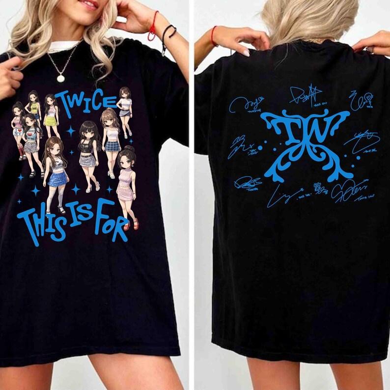 Hot Sale Twice This Is for World Tour 2026 T Shirt Unisex Y2K Gothic Cotton Streetwear Oversized T-shirt Breathable and Comfortable Clothes