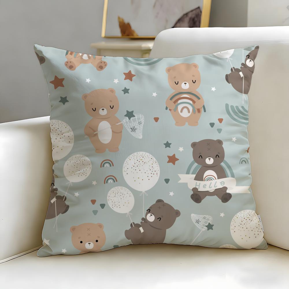 Cute Cartoon Texture Cushion Cover Soft & Easy-Wash Pillow Case – Versatile For Couch, Bed, Travel And Office