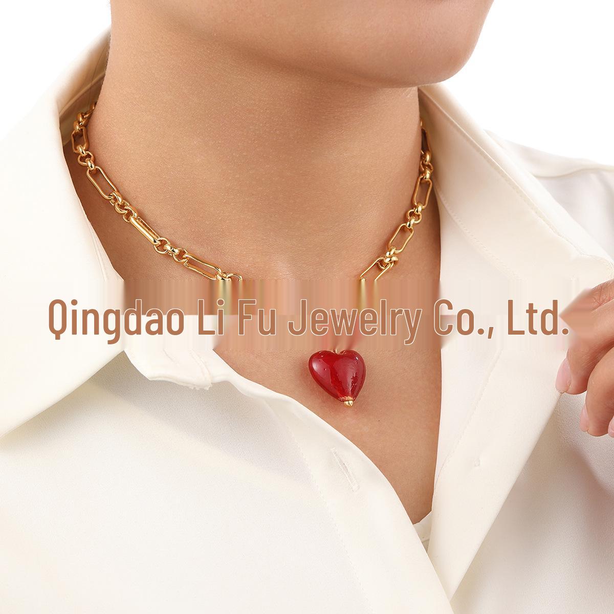 

Blue Heart Crystal Earrings & Necklace Set синий