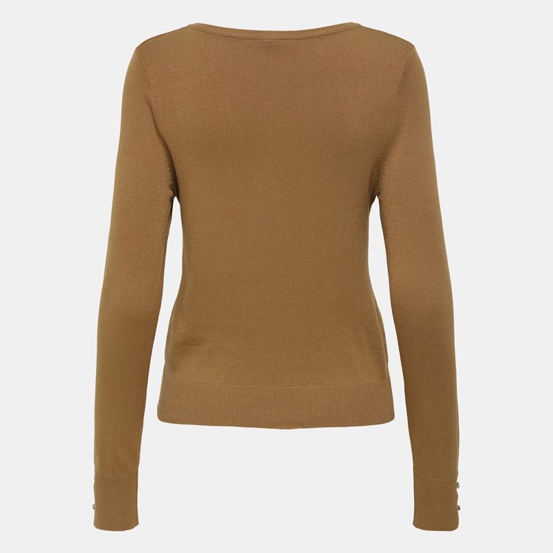 Pull fin col V manches longues boutons Minna Femme ONLY