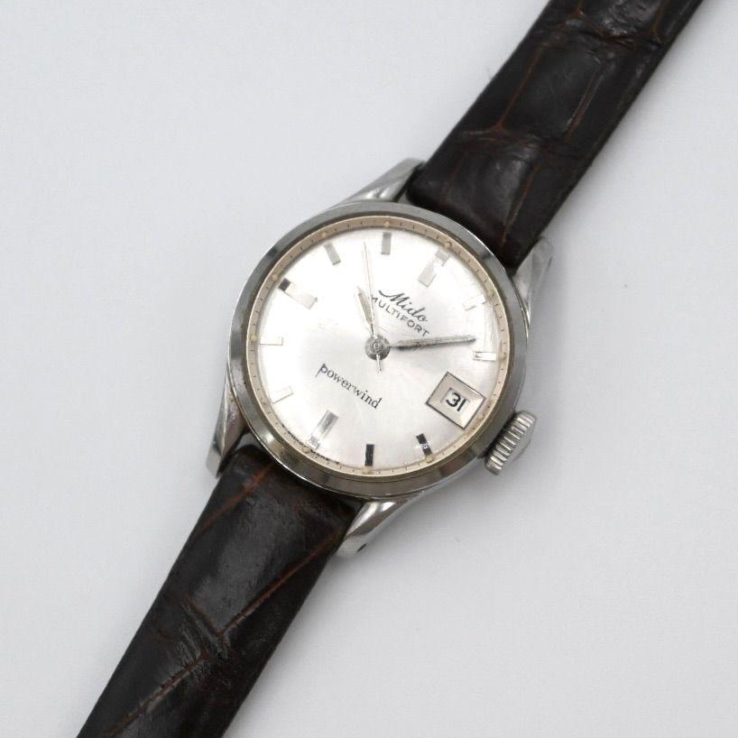Used [Antique] Mido Multiford Manual Winding Watch Silver New Belt Replaced Ladies