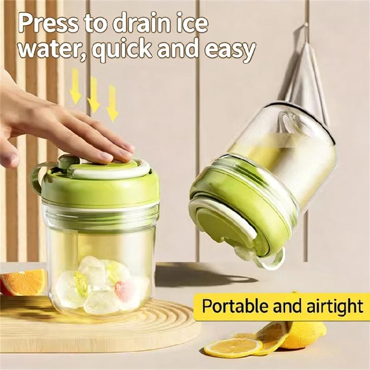 Practical Portable 380ml Ice Cubes Mold And Insulated Water Bottle For Daily Use Beverage Container With Carry Handle