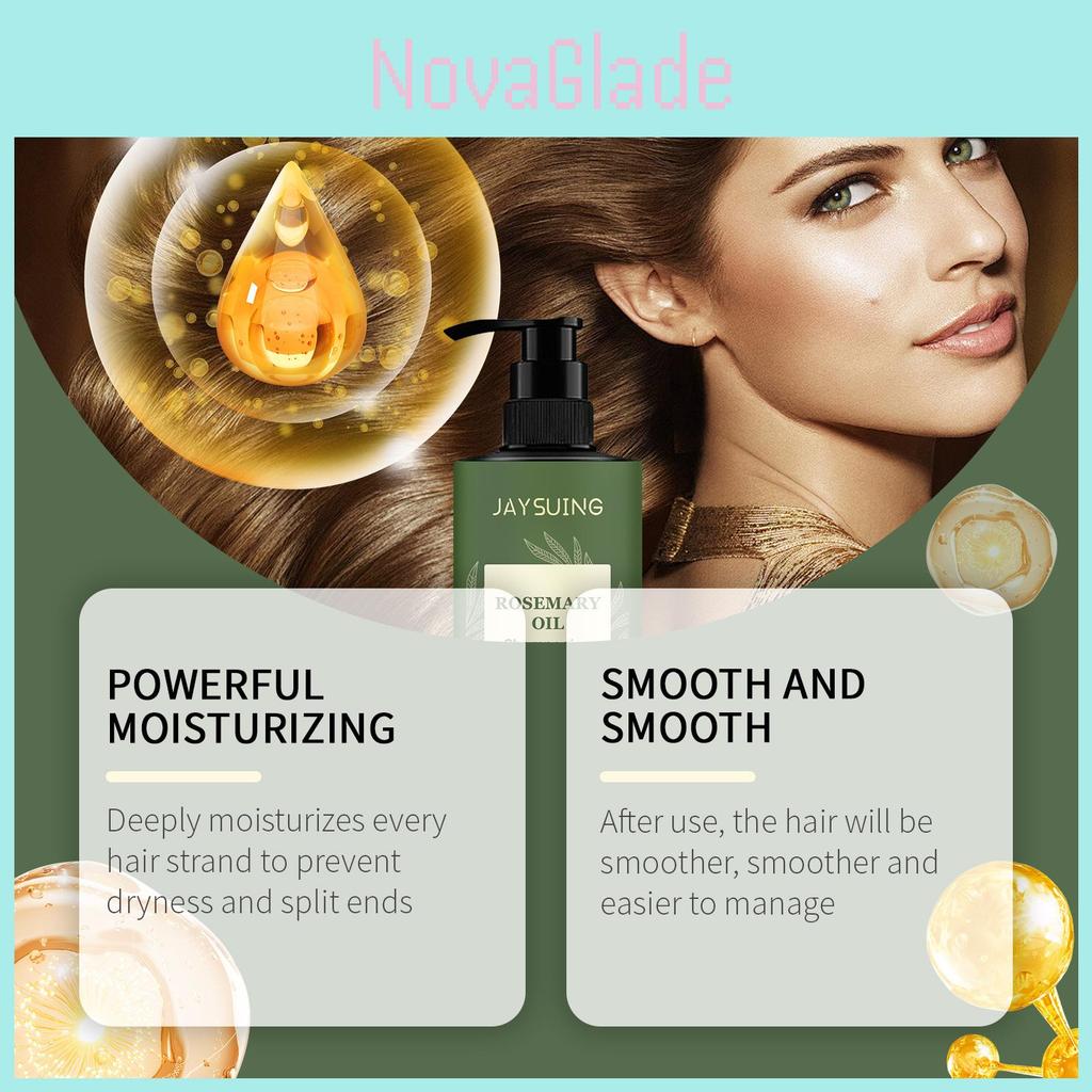 Jaysuing Rosemary Shampoo Gentle Cleansing Moisturizing Hair Treatment For Soft Silky Hair