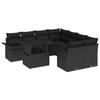 VidaXL Ensemble de canapé de jardin 9 pièces avec coussins noir poly rotin 3348259