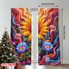 Flat Printing Scene Curtain Retro Flower Heart Swirl Digital Printed Polyester Drapes All Season Party Holiday Decor Curtains Set Of 2 Made