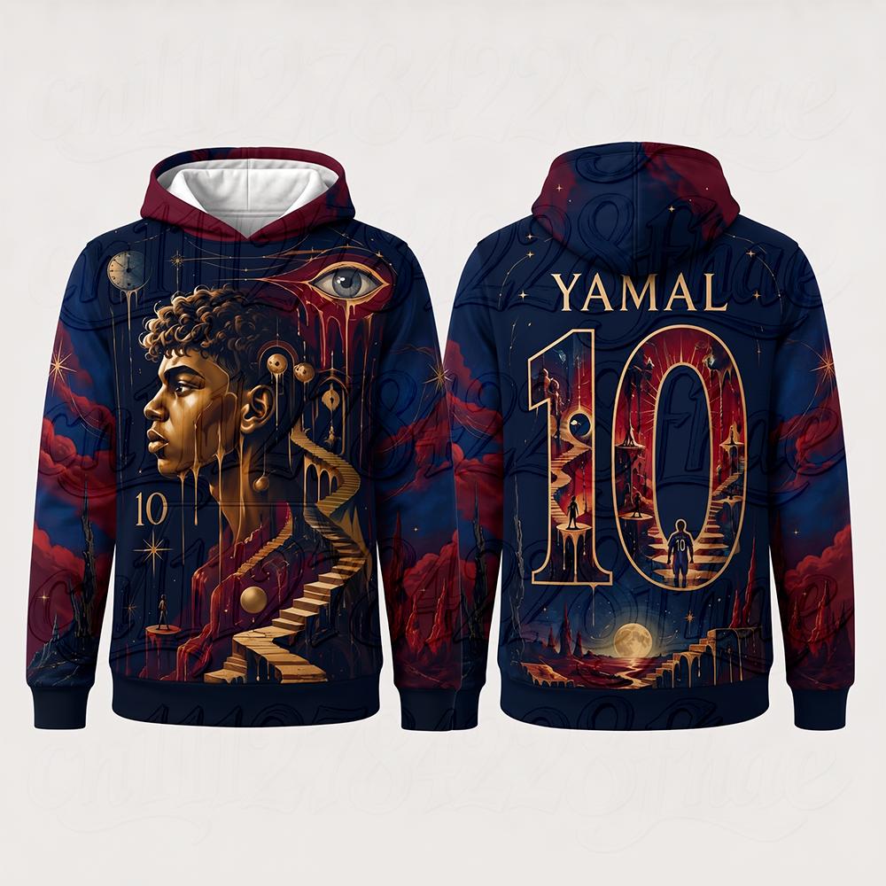 Abstract Soccer Art 3D Print Hooded Sweatshirt Long Sleeve Parent-Child Pullover Comfortable Loose Outerwear for Casual Wear Top
