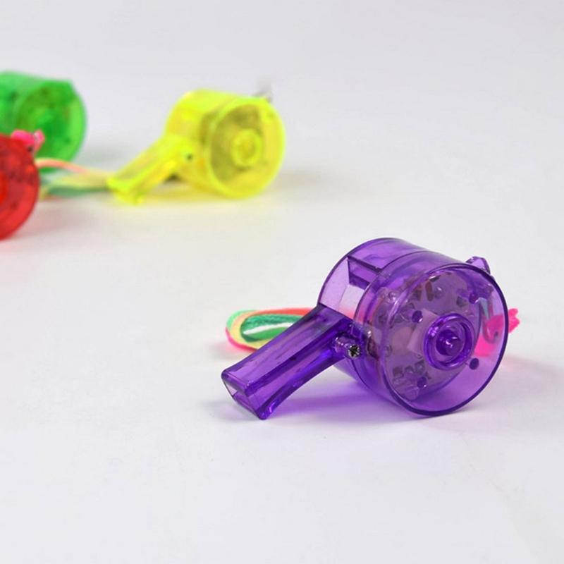 Vibranted LED Light Up Whistles 6 Pack Plastic Cheering Tools for Night Event Festival Celebration