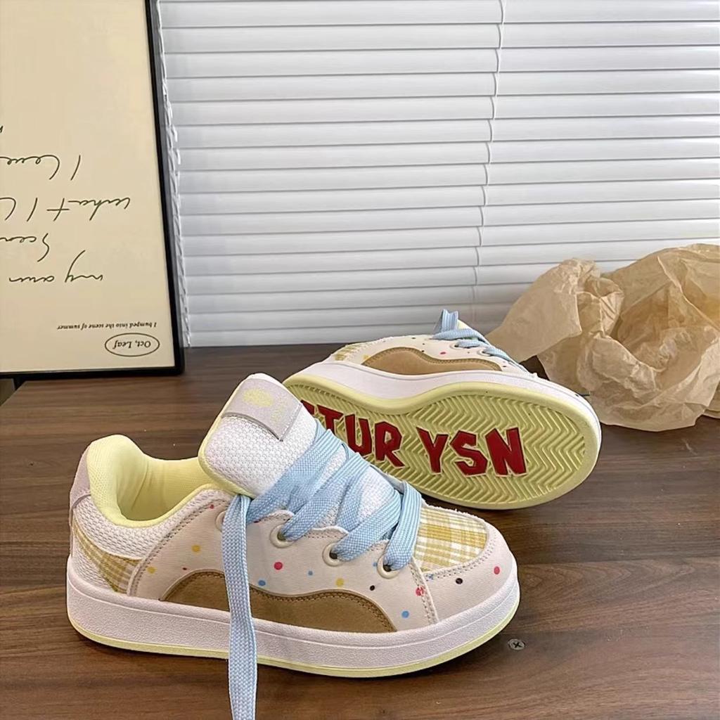 Design Board Shoes Women's Tide Spring New Niche Versatile Casual Thick-soled Heightening Bread Shoes