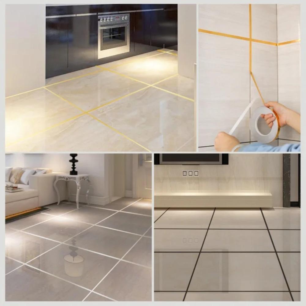 50M Waterproof Wall Gap Sealing Strip Self-Adhesive Tile Stickers Tape Gold Silver Ceramic Tile Tape Home Decoration