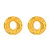 Geometric Alloy Earrings Women Irregular Circle Studs With Rhinestone Embellishment Gold