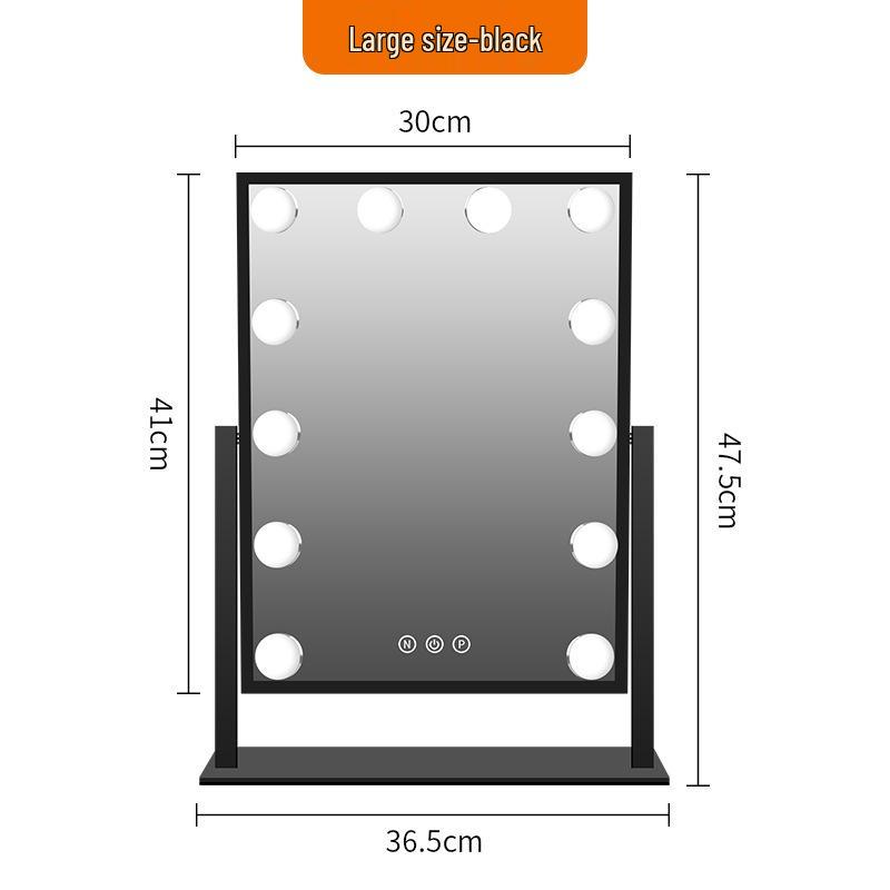 

Большое светодиодное зеркало для макияжа, квадратное, портативное, зеркало для красоты Plug-in with Three Color Light