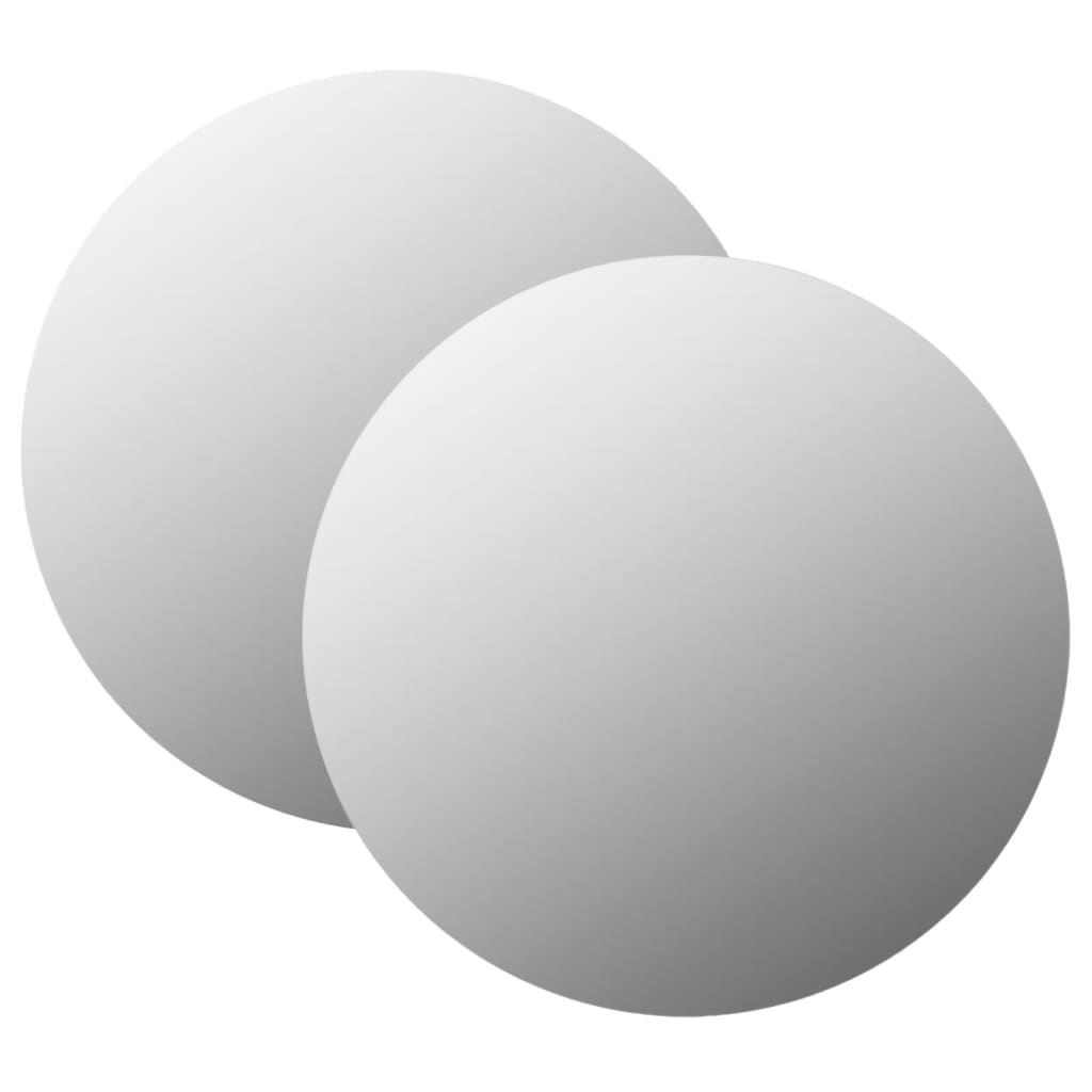 vidaXL Wandspiegel 2 Stk. 60 cm Rund Glas silber