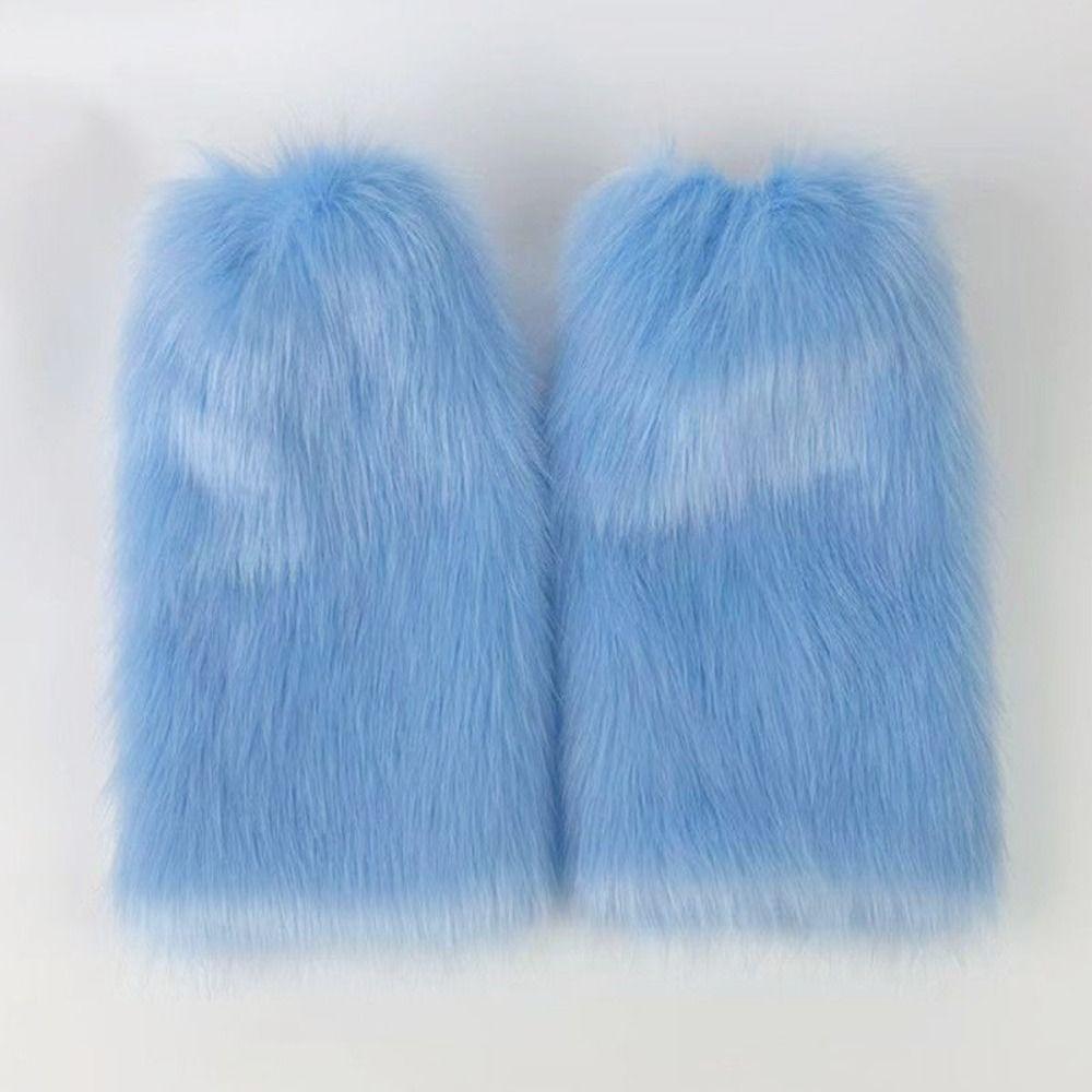 Fashion Y2K Winter Leg Warmers Foot Cover Harajuku Leg Coverings Lolita JK Kawaii Furry Leg Warmers Streetwear