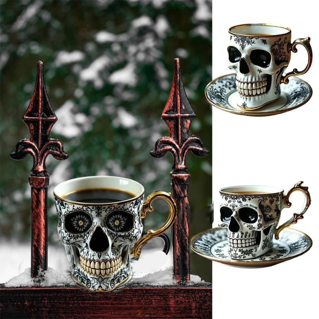 Coffee Cup  , Gold ,plated Gothic Resin Tea Cup  ,Coffee Cup
