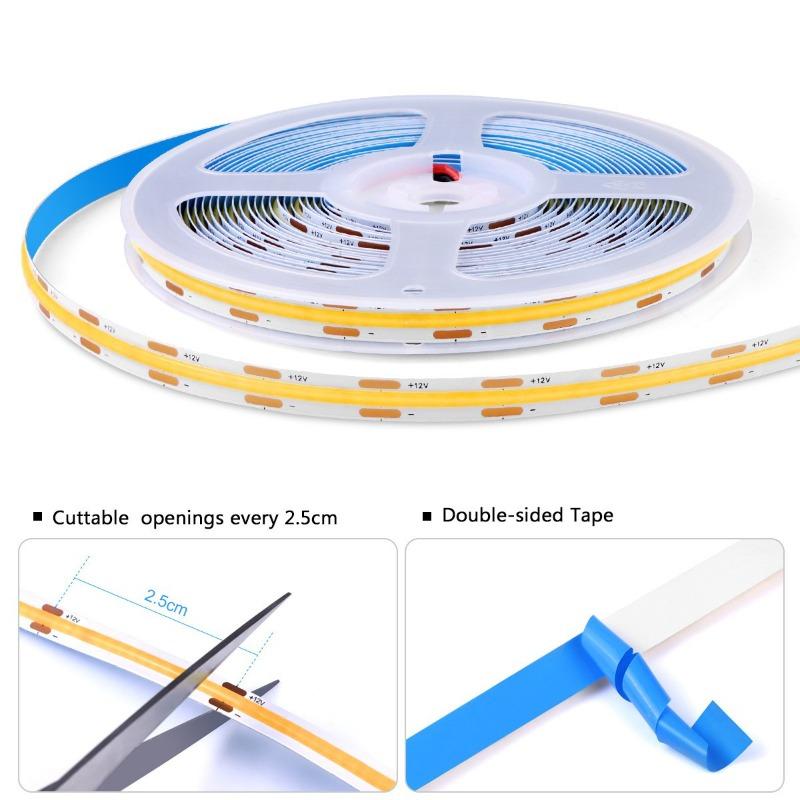 12V COB Parallel Set Wide Display Cabinet Wine Cabinet Decoration Soft Light Strip