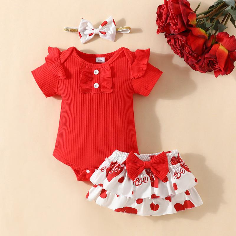 

Комбинезон и шорты для маленьких девочек, детский комплект одежды с круглым вырезом и короткими рукавами + шорты + повязка на голову