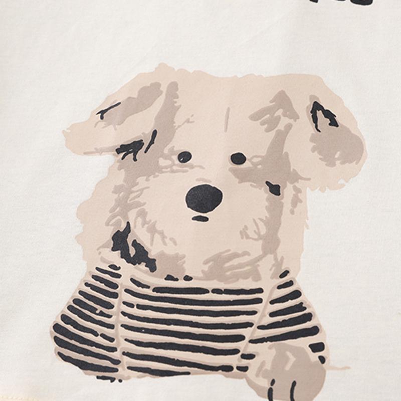 Children's Set Boys' Long Sleeved Striped Shirt Cartoon Dog Top Casual Denim Pants Boys' Fashionable Three Piece Set