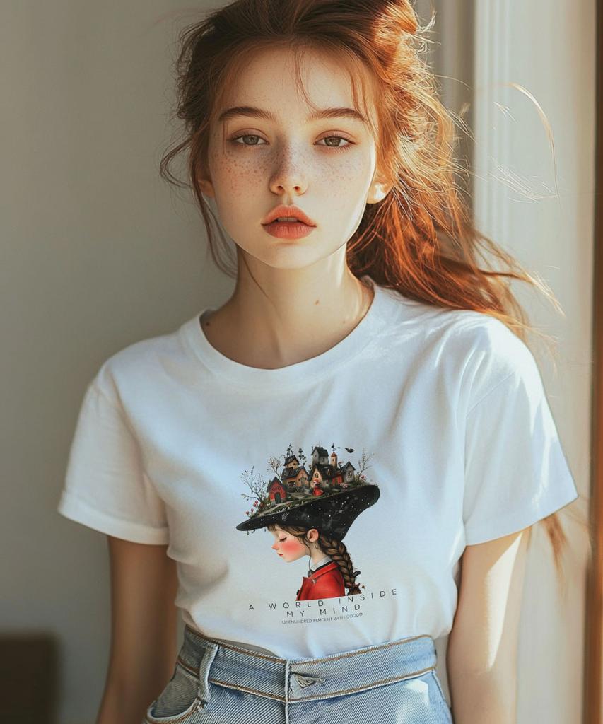 ONEHUNDREDPERCENT FOR WOMAN Ohpxgoodd Mind Woman Basic Short Sleeve T-Shirt