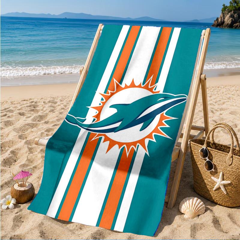 Dolphins Team Beach Towel, Microfiber Beach Towel, Perfect For Pool, Beach, Travel, Home Decor Beach Party Fan Gifts