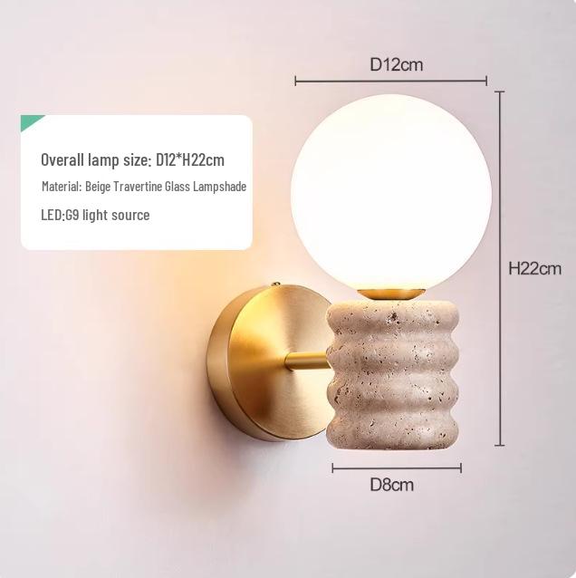 Wabi-Sabi Mid-Century Cream Wall Lamp for Bedroom or Living Room