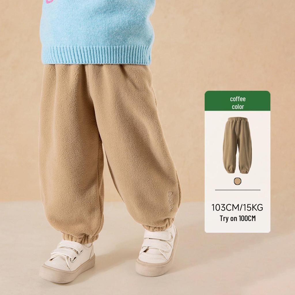 2025 Vinter Barn Fleecefodrade Uppvikta Vardagsbyxor