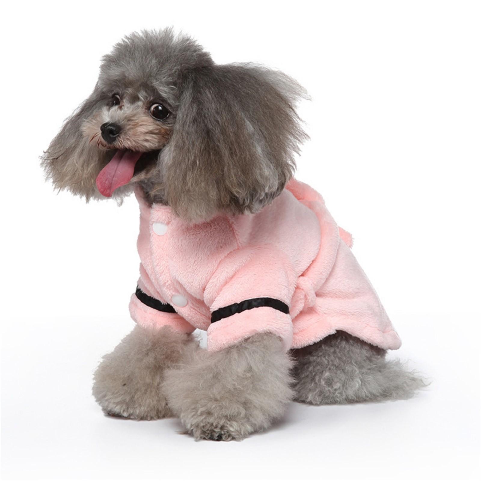 

Dog Coat Pet Dog Bathrobe Pajamas Sleeping Clothes Soft Mascotas Pet Bath Drying Towel Clothes Dog Cats Accessories L рожевий