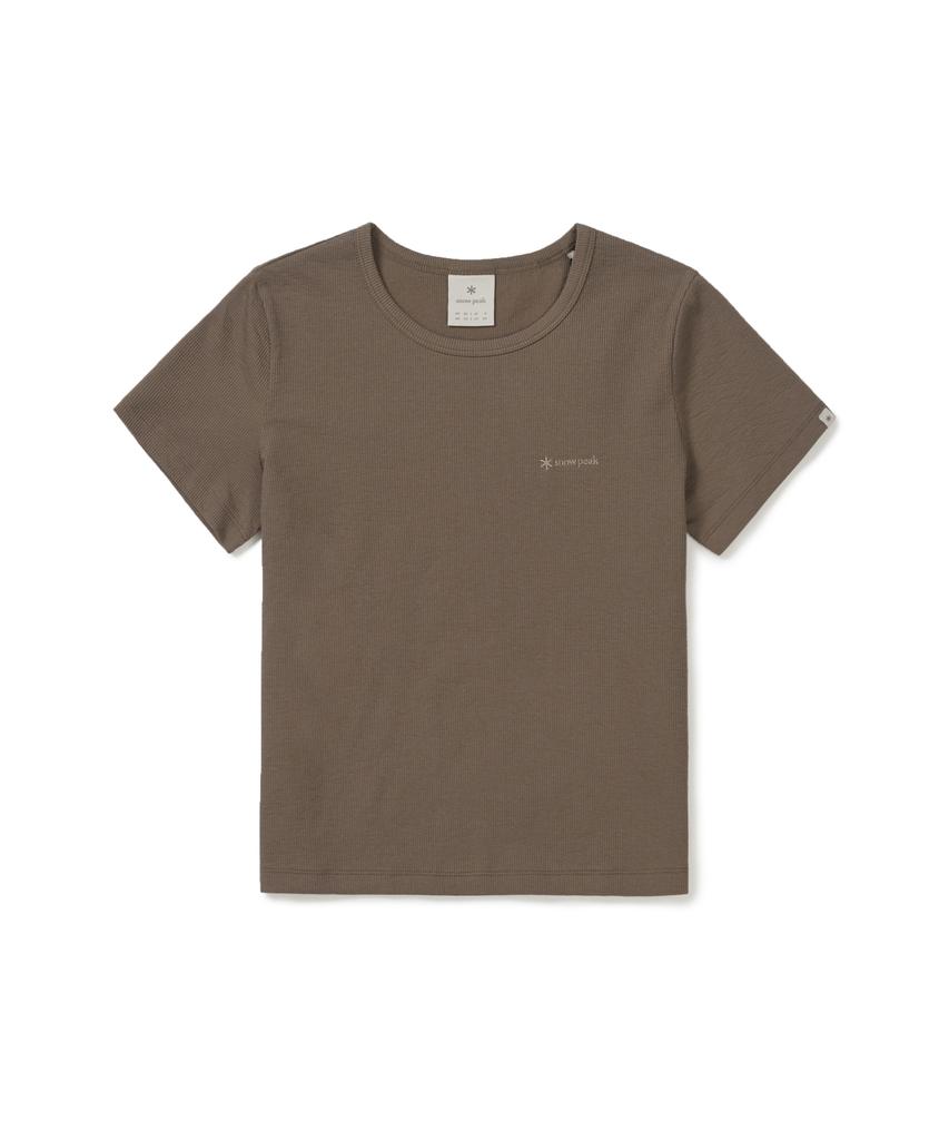 SNOWPEAK APPAREL Ribbed Women'S Short Sleeve T-Shirt (S26Mwfts39) Brown