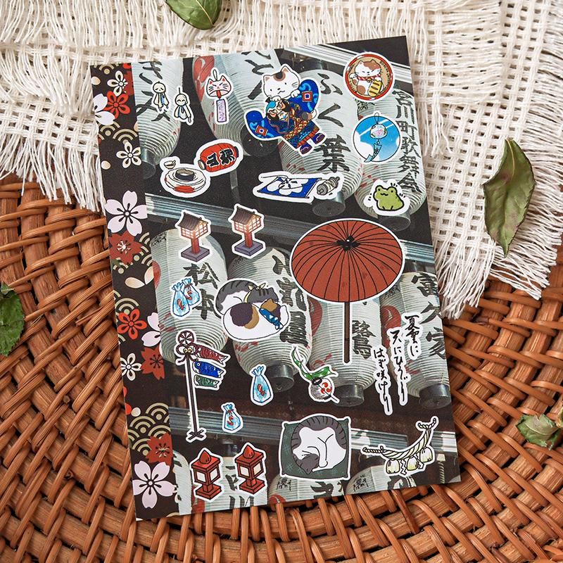 30sheets Kawaii Wind Chime Grass Diary M5 Sticker Book DIY Diary Scrapbook Aesthetic Stationery Stickers