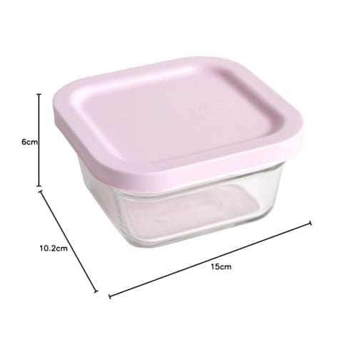 Advanced Door GlassLock Easy-Open Heat-Resistant Glass Container, Square, 400ml (OCST-040E)
