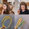 Koreanischen Stil Lange Zahn Kopfbedeckung Frosted Candy Farbe Anti-slip Geometrische Mädchen Haar Hoop Haar Zubehör