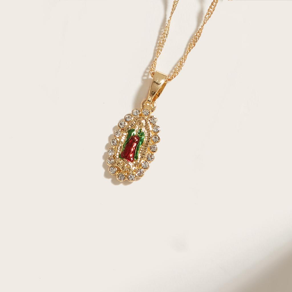 Women's 14K Virgin Mary Mama Pendant Necklace