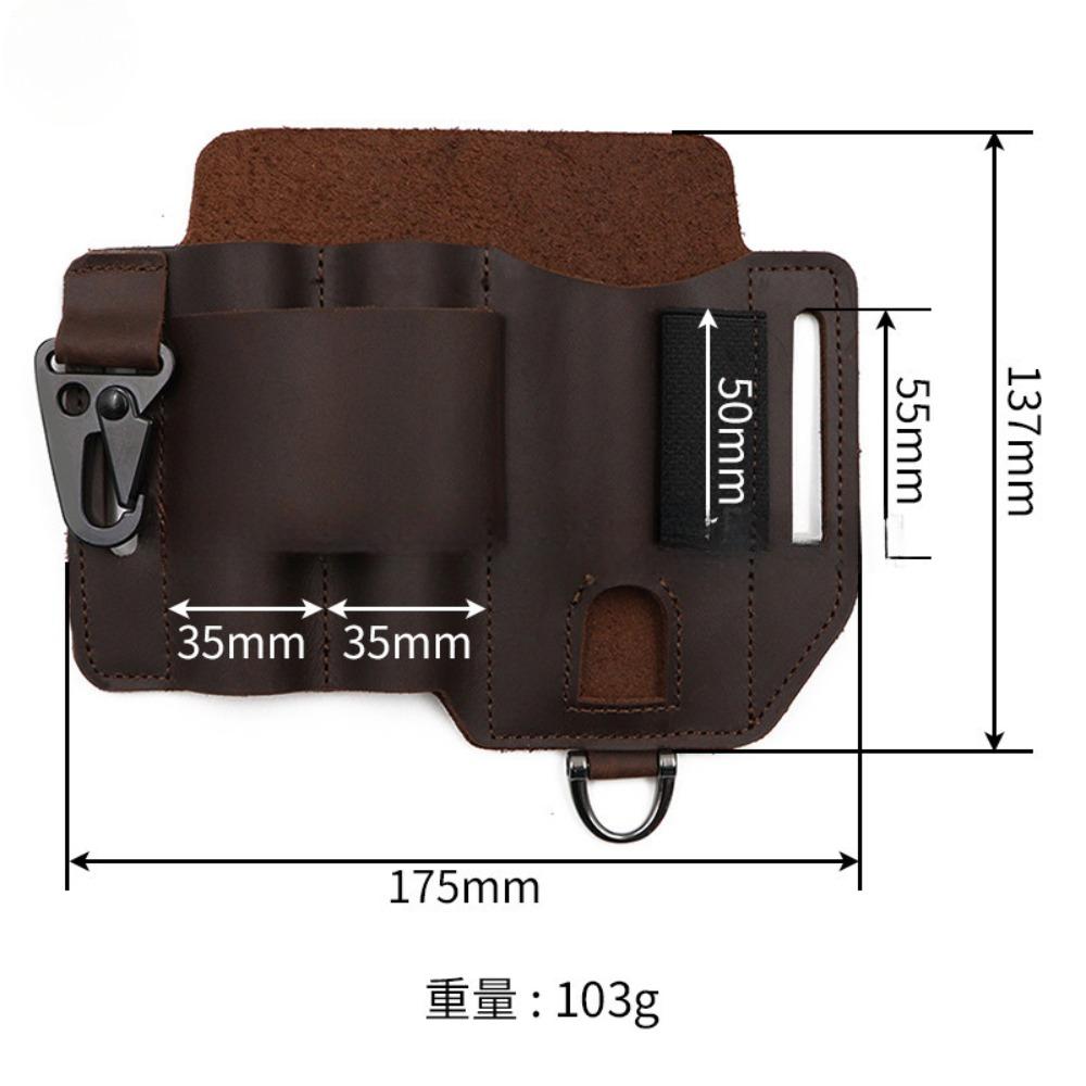 Outdoor EDC Cowhide Tool Holster Multitool Sheath Camping Survival Flashlight Pocket Organizer Key Holder Genuine Leather Tools