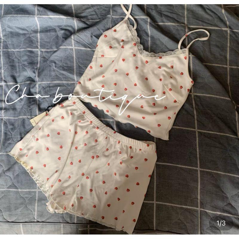 

@ F * Важно для меня Кружевной комплект пижамы с подвязками в виде сердечек + Платье на подвязках/ Shorts (single pants slightly defective S