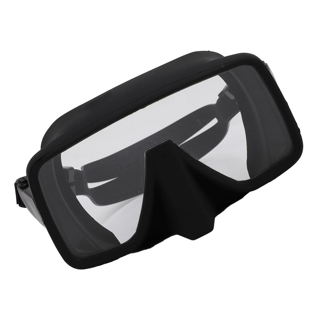 Diving Goggles Black Silicone Tempered Glass ABS HD Leak Proof Powerful Sealing Shatterproof Snorkeling Goggles for
