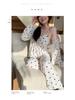 Women's Cross-Border Pajama Set: Spring/Autumn Polka Dot Cardigan & Suspender with Chest Pads, Korean Style, Pure Desire, 3-Piece Home Wear.